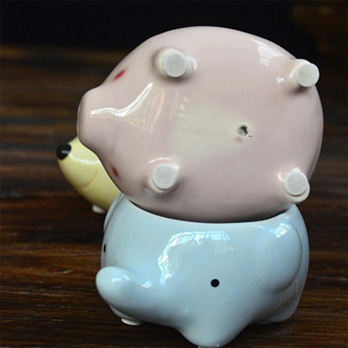 Little animal ceramic flowerpot