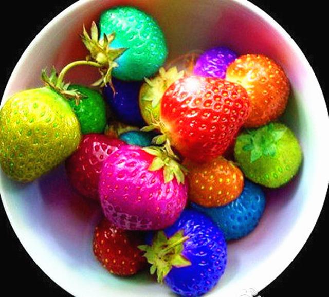 Rainbow Colored Magical Strawberries Seeds