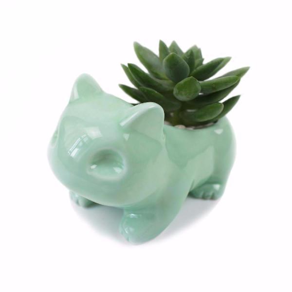 Pokemon Bulbasaur green/white Ceramic Flowerpot