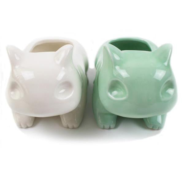 Pokemon Bulbasaur green/white Ceramic Flowerpot