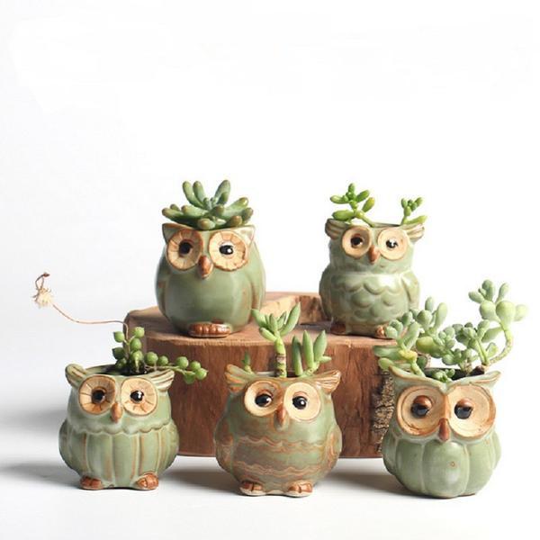 Owl-shaped Flower Pot for Home/Garden/Office Decoration